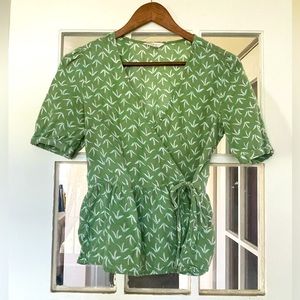 Lucky Brand Green Wrap Top